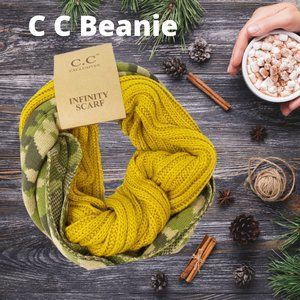C.C Camouflage Mustard Infinity Scarf